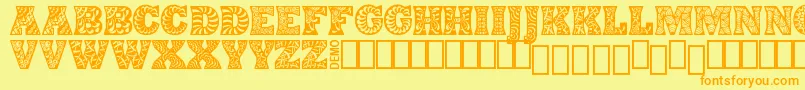 DigidonDemo-Schriftart – Orangefarbene Schriften auf gelbem Hintergrund