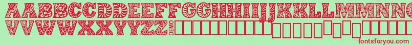 フォントDigidonDemo – 赤い文字の緑の背景
