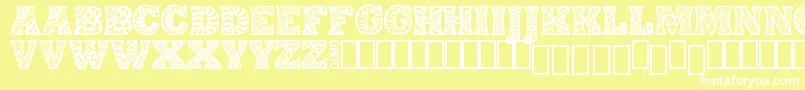 Шрифт DigidonDemo – белые шрифты на жёлтом фоне