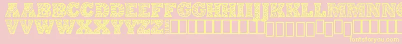 フォントDigidonDemo – 黄色のフォント、ピンクの背景