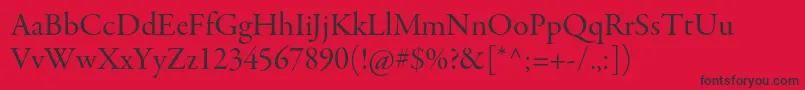 GaramondpremrproSubh Font – Black Fonts on Red Background