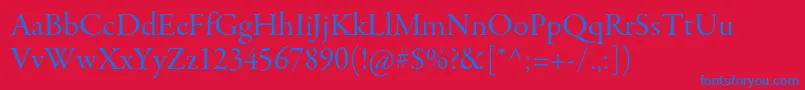 GaramondpremrproSubh Font – Blue Fonts on Red Background