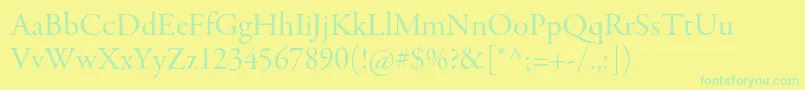 GaramondpremrproSubh Font – Green Fonts on Yellow Background
