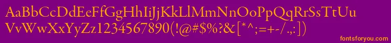 Police GaramondpremrproSubh – polices orange sur fond violet