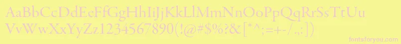 GaramondpremrproSubh Font – Pink Fonts on Yellow Background
