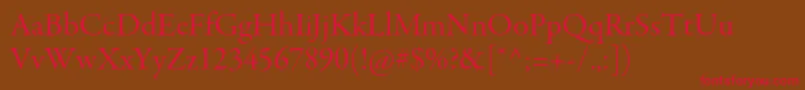 GaramondpremrproSubh-Schriftart – Rote Schriften auf braunem Hintergrund