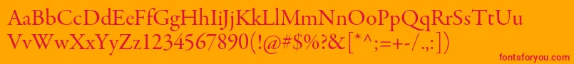 GaramondpremrproSubh Font – Red Fonts on Orange Background