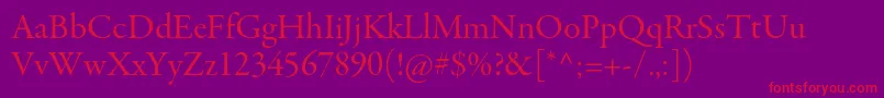 GaramondpremrproSubh Font – Red Fonts on Purple Background