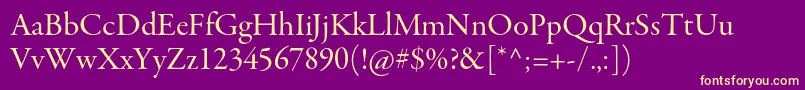 GaramondpremrproSubh-Schriftart – Gelbe Schriften auf violettem Hintergrund