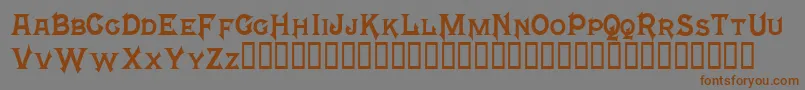 Mephisto-Schriftart – Braune Schriften auf grauem Hintergrund