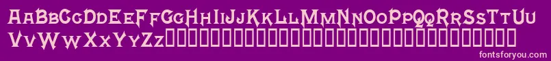 Mephisto-Schriftart – Rosa Schriften auf violettem Hintergrund
