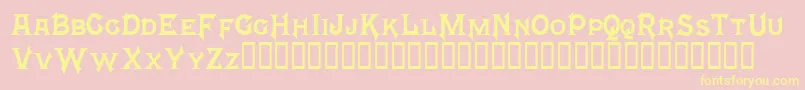 Mephisto Font – Yellow Fonts on Pink Background