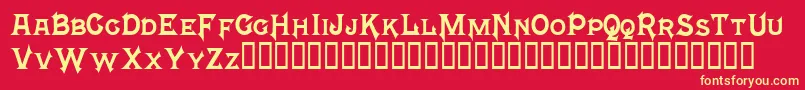 Mephisto Font – Yellow Fonts on Red Background