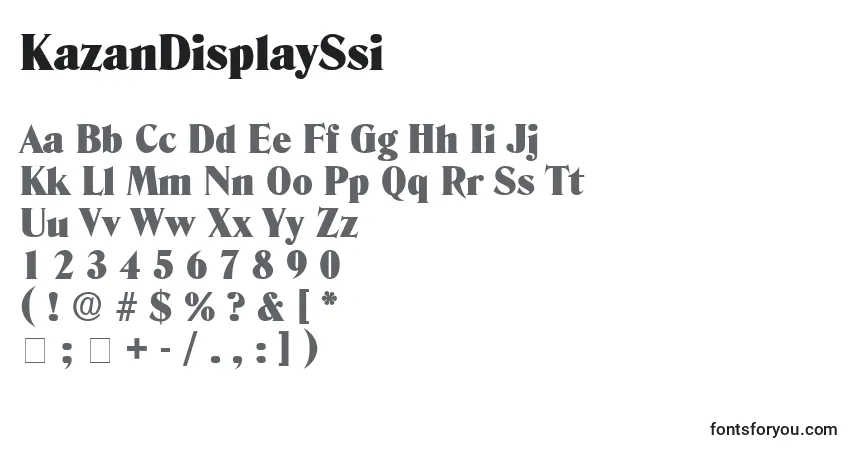 Fuente KazanDisplaySsi - alfabeto, números, caracteres especiales