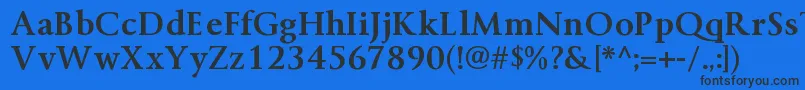 Шрифт ByingtonrgBold – чёрные шрифты на синем фоне