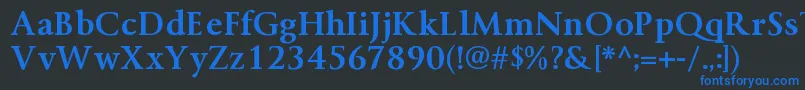 ByingtonrgBold-fontti – siniset fontit mustalla taustalla