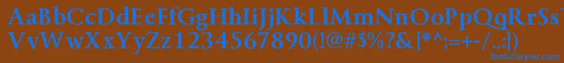 フォントByingtonrgBold – 茶色の背景に青い文字