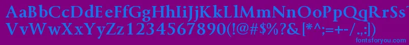 フォントByingtonrgBold – 紫色の背景に青い文字