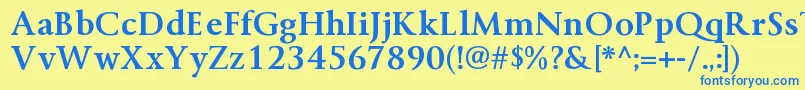 ByingtonrgBold-fontti – siniset fontit keltaisella taustalla