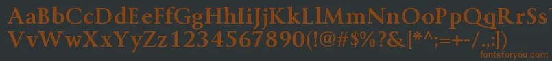 Шрифт ByingtonrgBold – коричневые шрифты на чёрном фоне