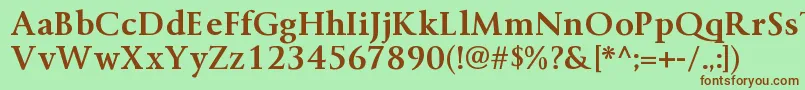 ByingtonrgBold-fontti – ruskeat fontit vihreällä taustalla