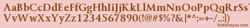 ByingtonrgBold-Schriftart – Braune Schriften auf rosa Hintergrund