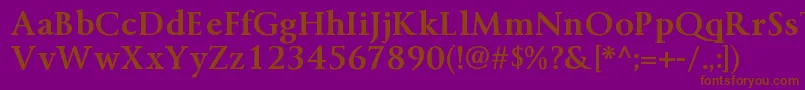 フォントByingtonrgBold – 紫色の背景に茶色のフォント