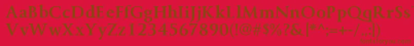 ByingtonrgBold-fontti – ruskeat fontit punaisella taustalla