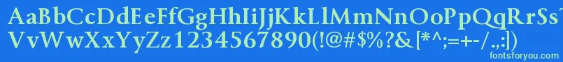 ByingtonrgBold Font – Green Fonts on Blue Background