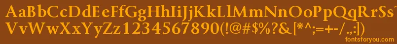 Czcionka ByingtonrgBold – pomarańczowe czcionki na brązowym tle