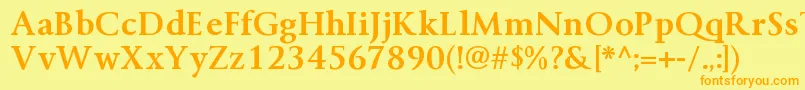 Шрифт ByingtonrgBold – оранжевые шрифты на жёлтом фоне