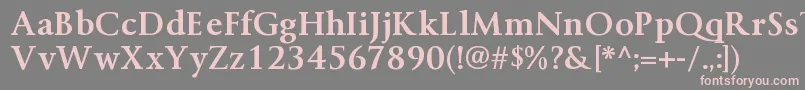ByingtonrgBold-fontti – vaaleanpunaiset fontit harmaalla taustalla