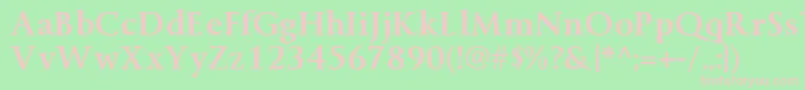ByingtonrgBold-fontti – vaaleanpunaiset fontit vihreällä taustalla
