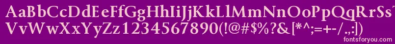 ByingtonrgBold-fontti – vaaleanpunaiset fontit violetilla taustalla