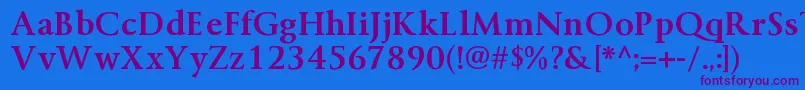 ByingtonrgBold Font – Purple Fonts on Blue Background