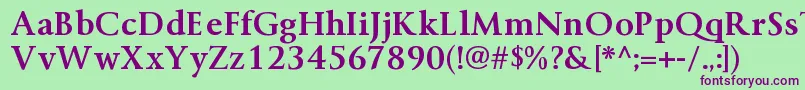 ByingtonrgBold Font – Purple Fonts on Green Background