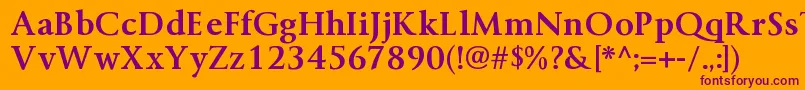 ByingtonrgBold Font – Purple Fonts on Orange Background