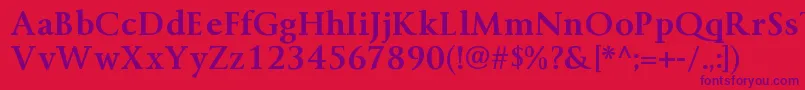 Шрифт ByingtonrgBold – фиолетовые шрифты на красном фоне
