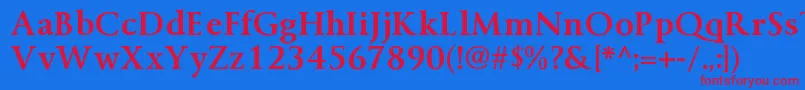 ByingtonrgBold Font – Red Fonts on Blue Background