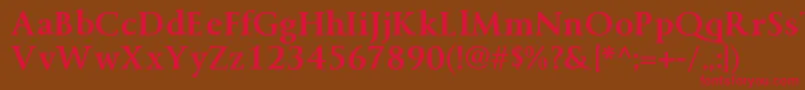 ByingtonrgBold-Schriftart – Rote Schriften auf braunem Hintergrund