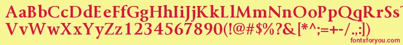 ByingtonrgBold Font – Red Fonts on Yellow Background