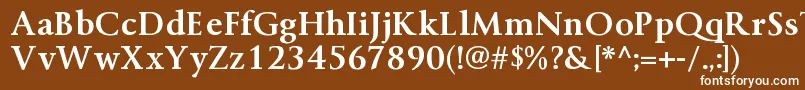 ByingtonrgBold-fontti – valkoiset fontit ruskealla taustalla