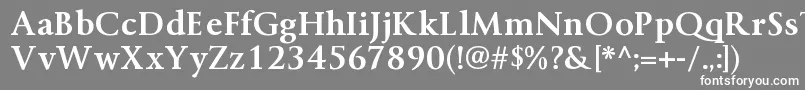 ByingtonrgBold-fontti – valkoiset fontit harmaalla taustalla