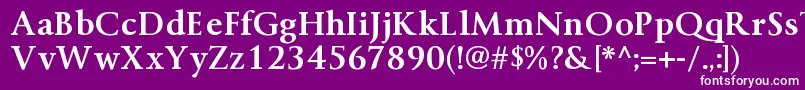ByingtonrgBold-fontti – valkoiset fontit violetilla taustalla