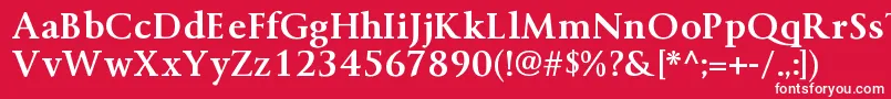 ByingtonrgBold-Schriftart – Weiße Schriften auf rotem Hintergrund