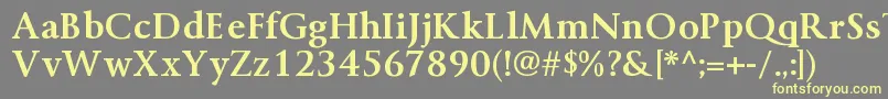 ByingtonrgBold-Schriftart – Gelbe Schriften auf grauem Hintergrund