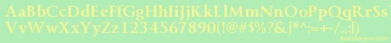 ByingtonrgBold-fontti – keltaiset fontit vihreällä taustalla