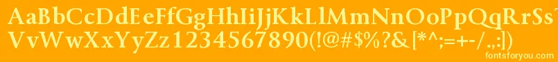 Шрифт ByingtonrgBold – жёлтые шрифты на оранжевом фоне