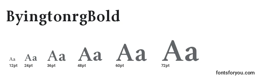 ByingtonrgBold Font Sizes