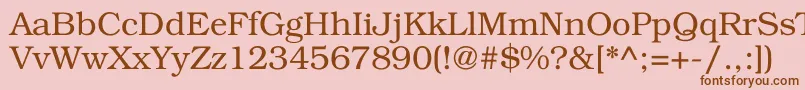 Bookman Font – Brown Fonts on Pink Background